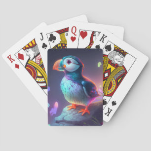 Puffin Bird Animal Portrait Painting Forest Spirit Playing Cards