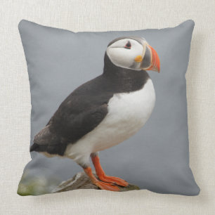Puffin Bird Antarctic Nature Throw Pillow