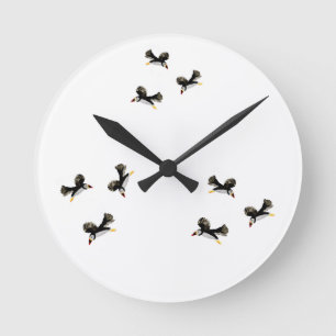 Puffin Bird Art Round Clock