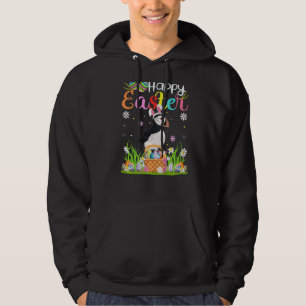 Puffin Bird Bunny Egg Hunting Puffin Happy Easter Hoodie