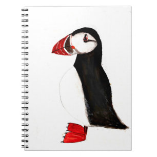 Puffin bird cute Funny watercolor Atlantic Arctic Notebook