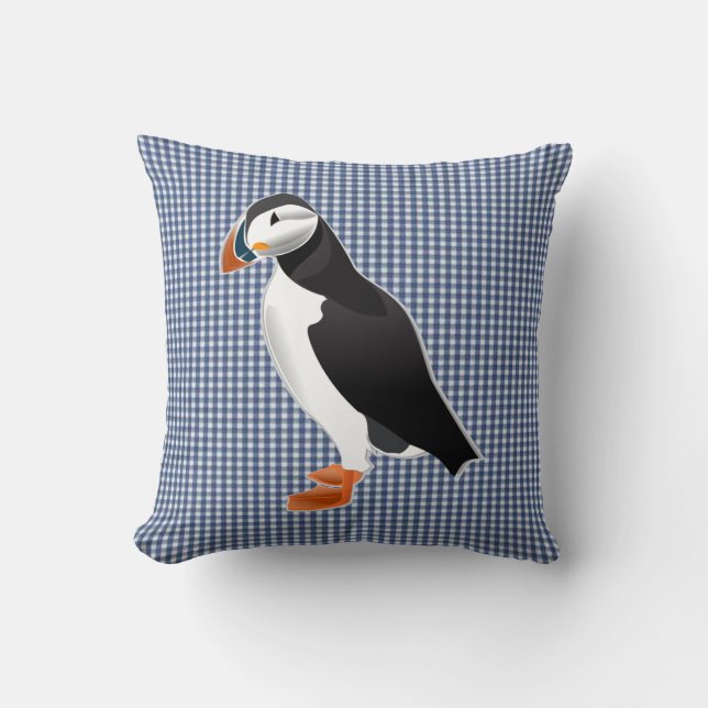 puffin bird pillow (Front)