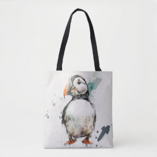 Puffin Bird Portrait Animal Painting Wildlife Free Tote Bag