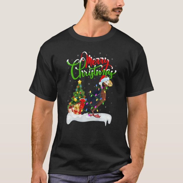 Puffin Bird  Xmas Decorations Santa Puffin Christm T-Shirt (Front)