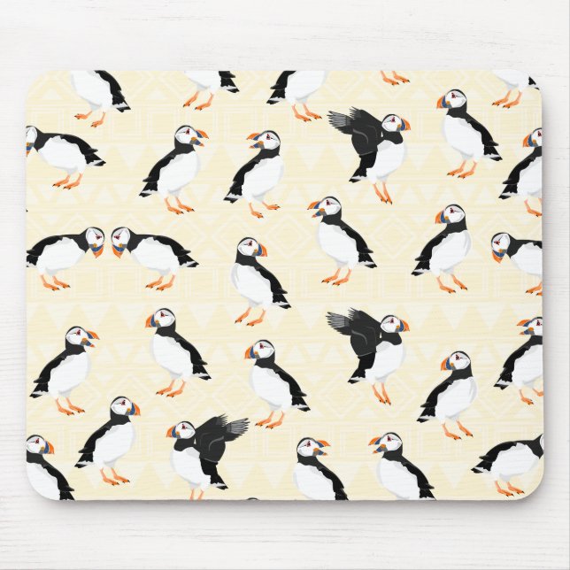 Puffin Birds Pattern Mouse Pad (Front)