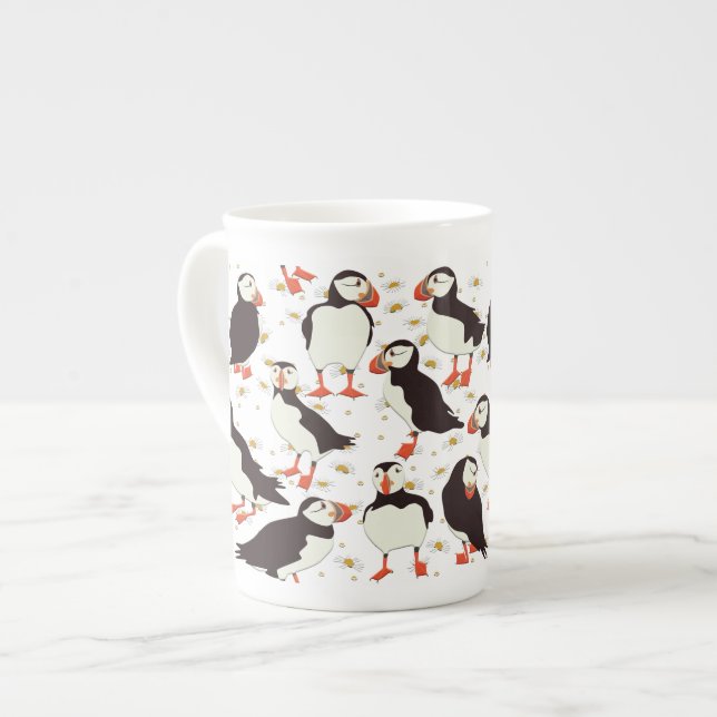 Puffin Bone China Mug (Front Left)