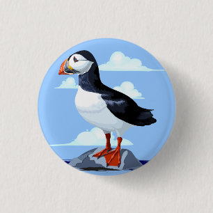 Puffin Cute Atlantic Seabird 1 Inch Round Button