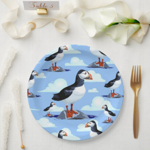 Puffin Cute Atlantic Seabird Paper Plate