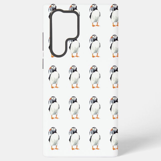 Puffin design /  samsung galaxy s22 ultra case (Back)