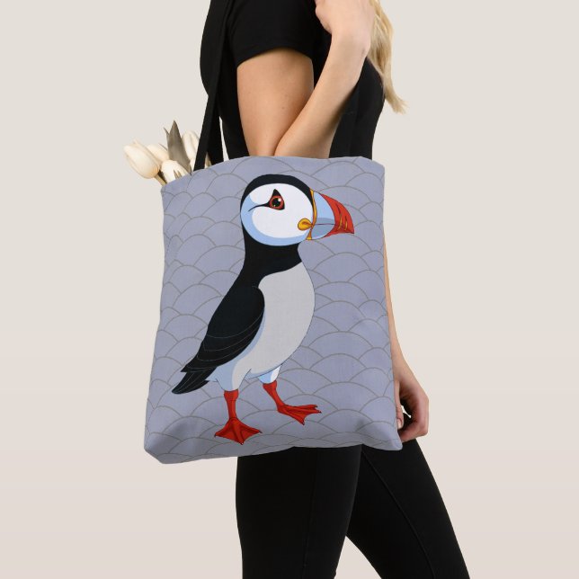 Puffin Design Tote Bag (Close Up)