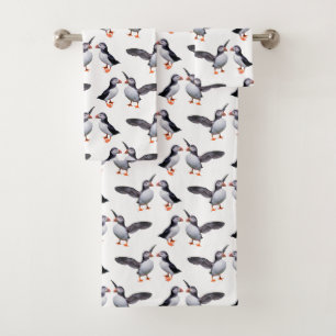 Puffin Frenzy Bathroom Towel Set