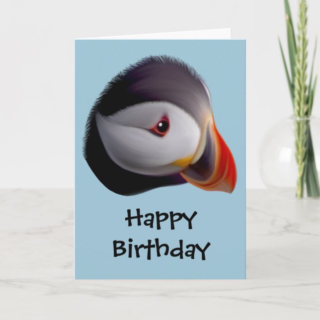Puffin Happy Birthday Card (Front)