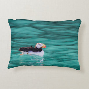 Puffin In Resurrection Bay, Alaska Accent Pillow