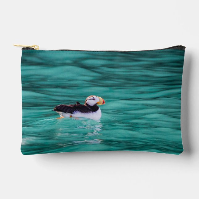 Puffin In Resurrection Bay, Alaska Accessory Pouch (Front)
