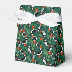 Puffin Pattern Lush Green Favor Box