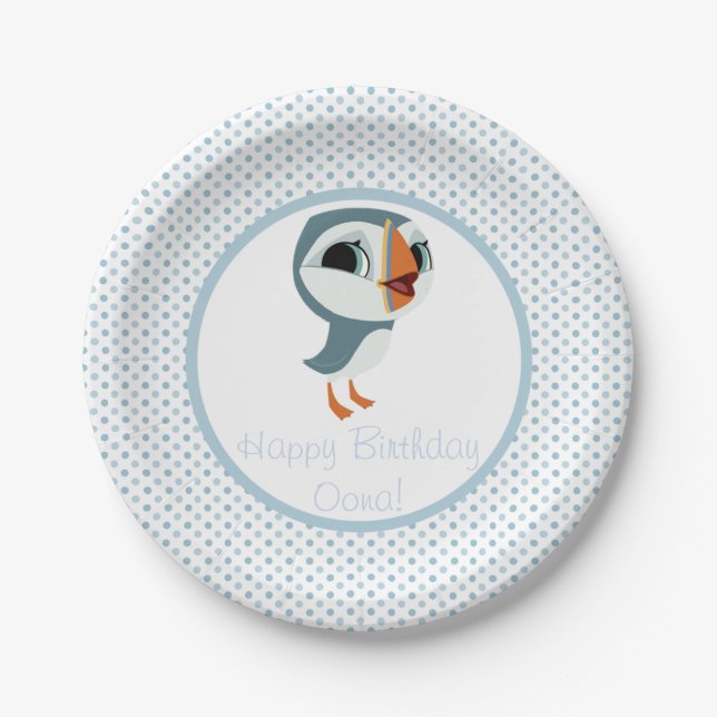 Puffin Rock Party Plate - Oona (Front)