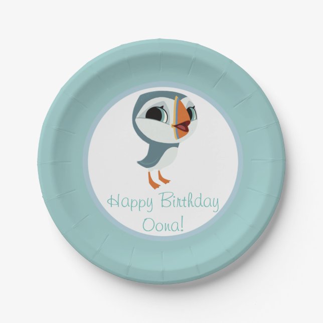 Puffin Rock Party Plate - Oona (Front)