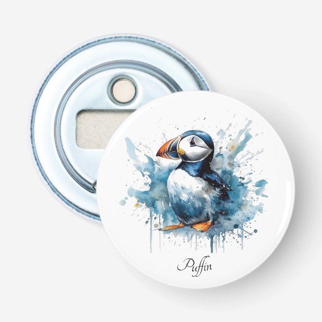 Puffin Splash, custom Bottle Opener (Front)