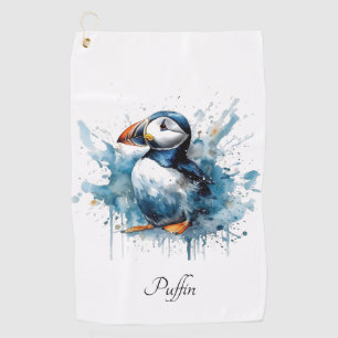 Puffin Splash, custom Golf Towel