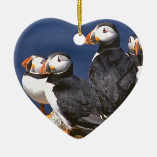 Puffin-tastic Ceramic Ornament (Front)