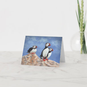 Puffin Trio Thank You Card
