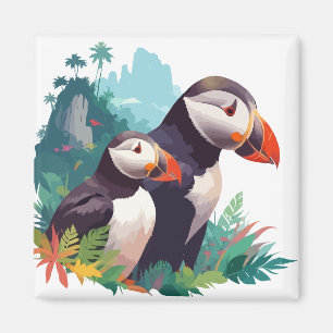 Puffin Vector Art Animal In The Majestic Nature  Magnet