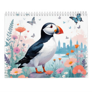 Puffin Vintage Animal Nature Environment Decor Art Calendar