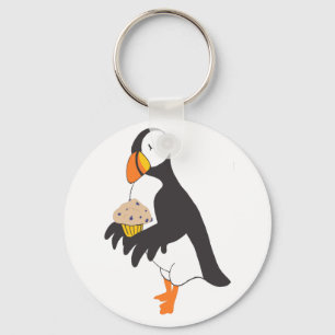Puffin with a Muffin Keychain