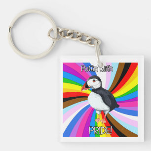 Puffin With Pride! - LGBTQ+ Keychain