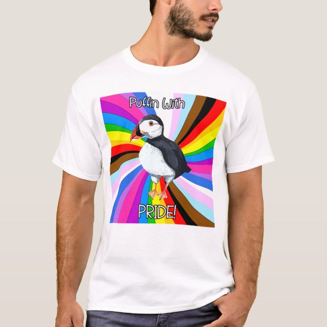 Puffin With Pride! - LGBTQ+ T-Shirt (Front)