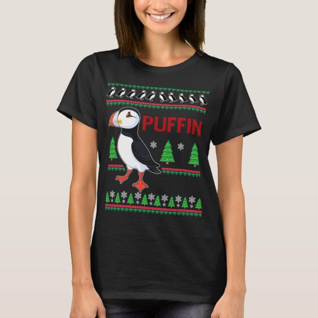Puffin Xmas Ugly Sweater Puffins Lover Funny Cute (Front)