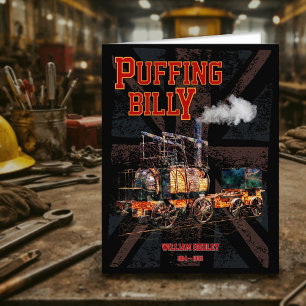 Puffing Billy Steam Train English Locomotive  Thank You Card