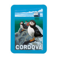 Puffins & Cruise Ship - Cordova, Alaska