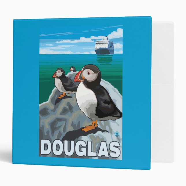 Puffins & Cruise Ship - Douglas, Alaska Binder (Front/Inside)