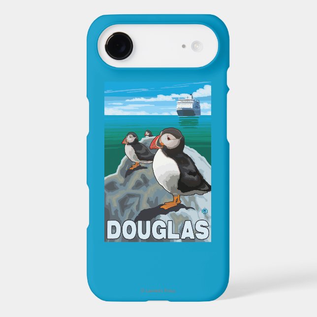 Puffins & Cruise Ship - Douglas, Alaska Case-Mate iPhone Case (Back)