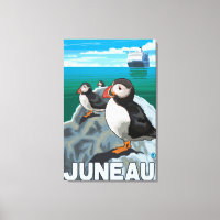 Puffins & Cruise Ship - Juneau, Alaska