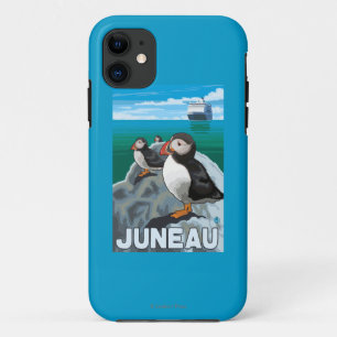 Puffins & Cruise Ship - Juneau, Alaska iPhone 11 Case
