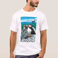 Puffins & Cruise Ship - Latouche, Alaska