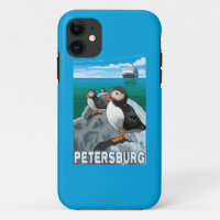 Puffins & Cruise Ship - Petersburg, Alaska