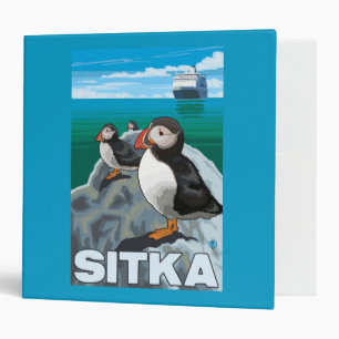 Puffins & Cruise Ship - Sitka, Alaska Binder