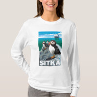 Puffins & Cruise Ship - Sitka, Alaska
