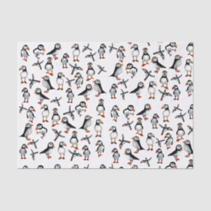 Puffins pattern tissue paper