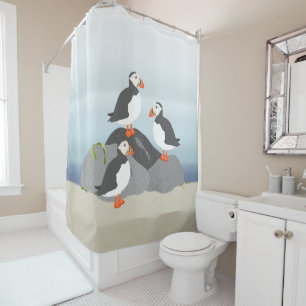 Puffins Shower Curtain
