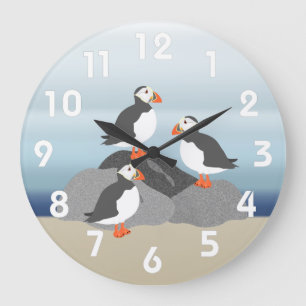Puffins Wall Clock