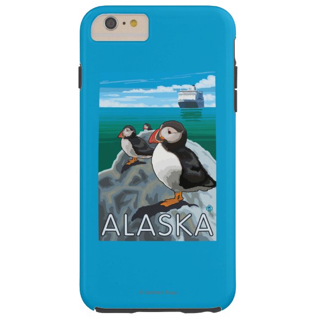 Puffins watching a Cruise Ship Case-Mate iPhone Case (Back)
