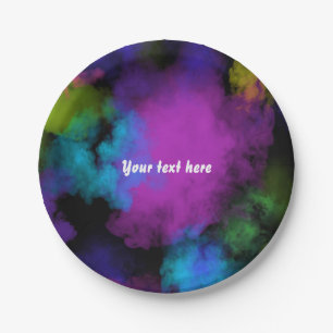 Puffs of Colour Makeup Beauty Chic Glamour Party Paper Plate