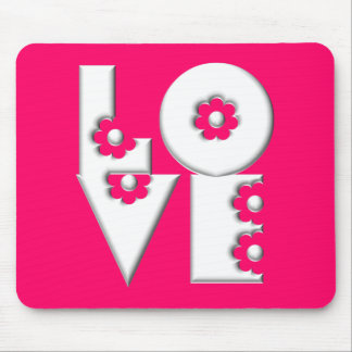 Puffy 3D LOVE Square Mouse Pad