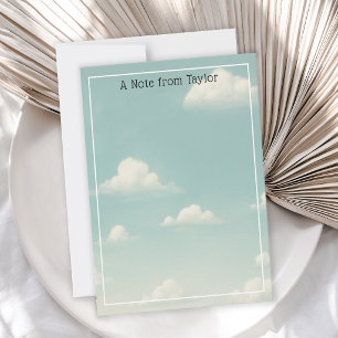 Puffy Clouds Blue Sky Custom Note Card