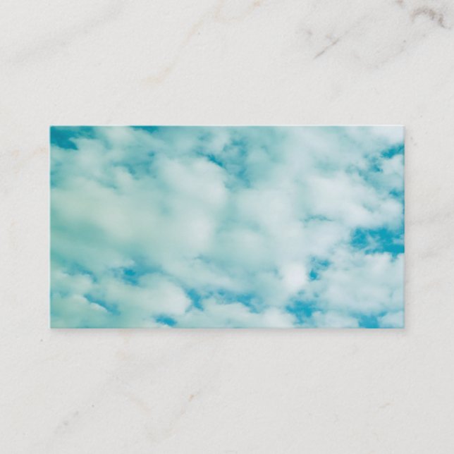 puffy clouds business card template nature photo (Front)