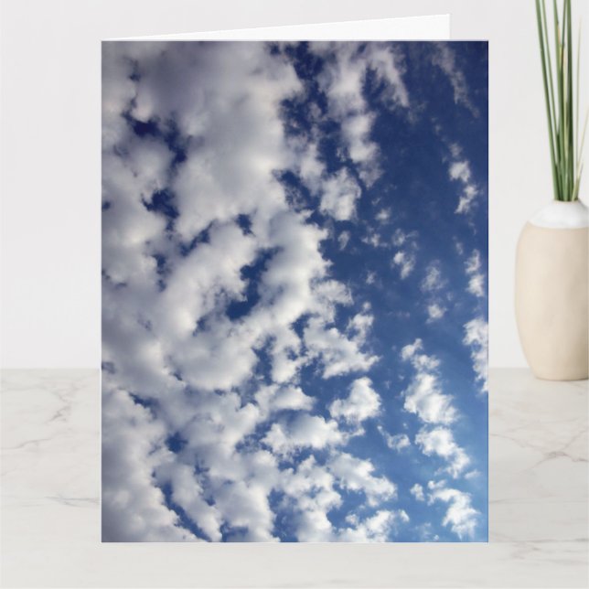 Puffy Clouds On Blue Sky Card (Front)